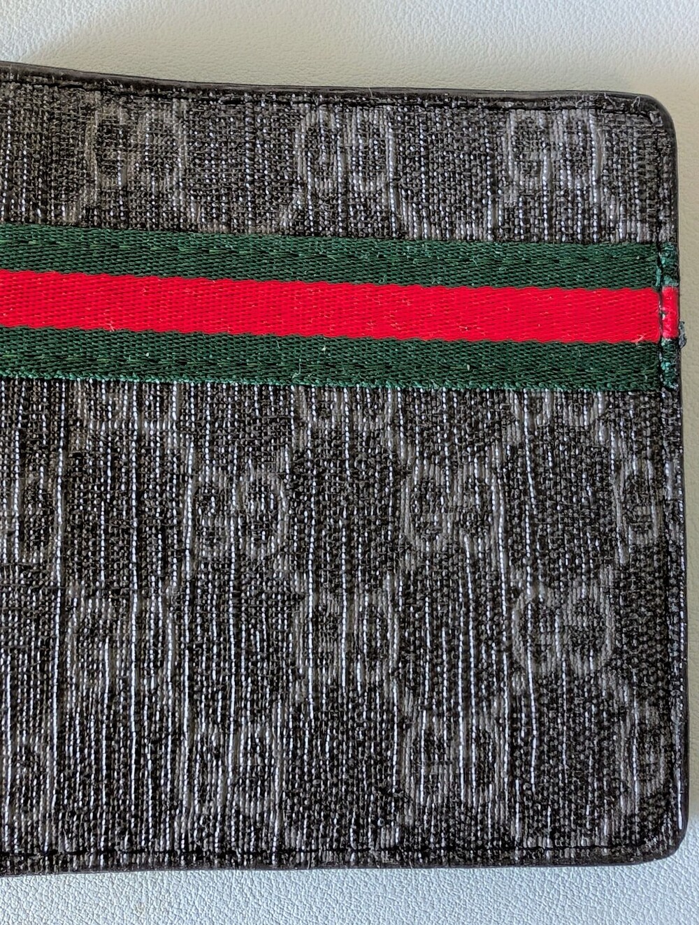 Gucci Men’s GG Supreme Web Stripe Bi-Fold Wallet